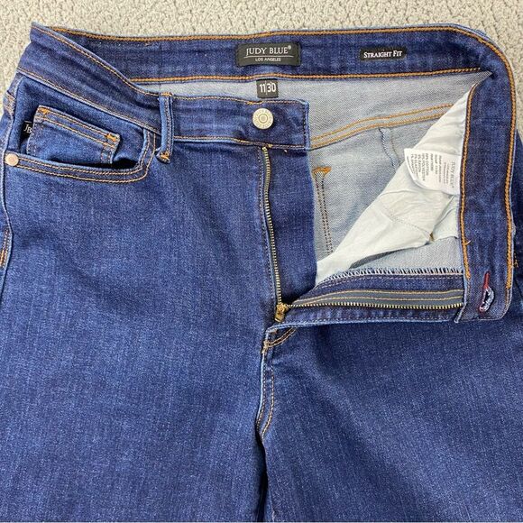 Judy Blue Women's Straight Fit Raw Frayed Hem High Rise Jeans | Size: 11/30 - Picture 3 of 13